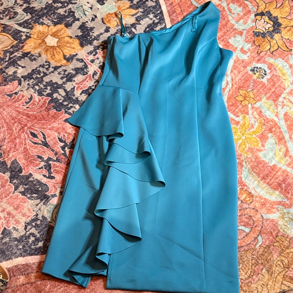 Eliza J One Shoulder Blue Dress